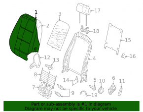 Driver's seat VW Tiguan 18- without airbag, mechanical, cloth, black-gray under a diamond