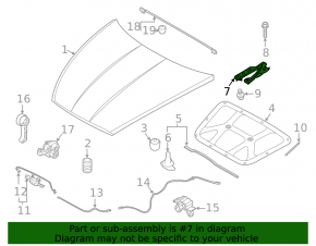 Left hood hinge Hyundai Sonata 20-23