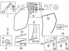 Door sill outer front left Toyota Highlander 14- chrome, scratches