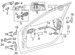 Front left door handle mechanism for Toyota Avalon 19-23