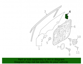 Front right door glass guide Kia Sorento 16-20