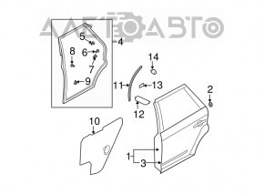 Rear left door seal Nissan Murano z50 03-08