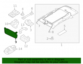 Right visor for Kia Sportage 23-26 gray for panoramic view