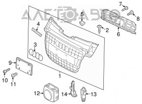 Radiator grille mount for Audi A4 B8 13-16 rest