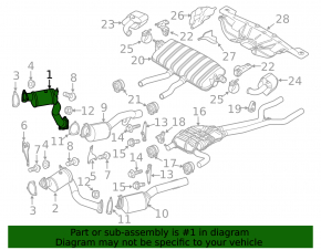 Intake pipe with catalytic converter right first Porsche Cayenne 958 11-17 Hybrid