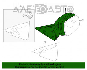Right side mirror Mazda3 03-08 3 pins, silver
