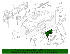 Instrument cluster trim Ford Fusion mk5 17-20 black