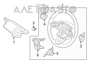 Naked steering wheel Ford Escape MK3 17-19 rest leather