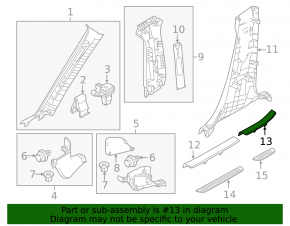 Door sill trim rear left Mazda 6 18-21 type 2 black