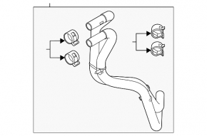 Cooling pipe for the radiator of the automatic transmission Lincoln Corsair 20-22 metal, 2.3 20-26 2.0, PHEV