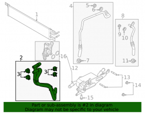 Cooling pipe for the radiator of the automatic transmission Lincoln Corsair 20-22 metal, 2.3 20-26 2.0, PHEV