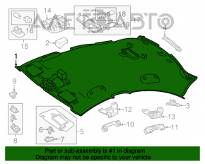 Mercedes CLA 14-19 headliner without sunroof black