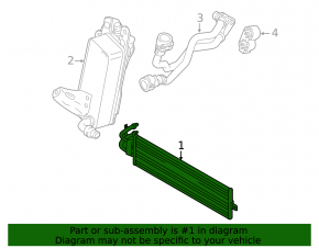 Intercooler radiator BMW 3 F30 12-18 330e, Secondary, Without hybrid, without M3. 2016-18, front, 2017-18, with hybrid, auxiliary cooling components, M240i, M240i xDrive