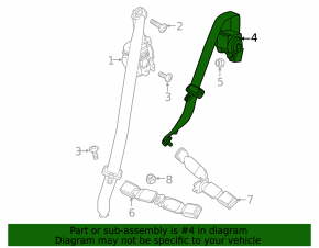 Seat belt rear center GMC Terrain 18-20 black