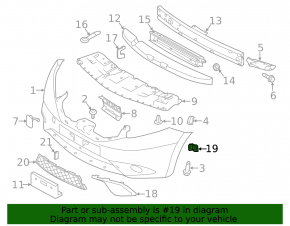 Right fog light bracket Nissan Versa Note 17-19 5d
