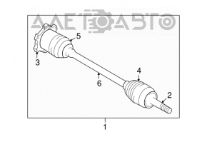 Drive axle shaft rear right Infiniti G25 G35 G37 4d 06-15