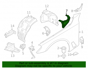 Front right rear fender bracket BMW 7 G70 23-25