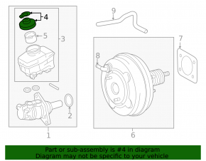 Toyota Prius 30 10-15 Master Cylinder Reservoir Cap