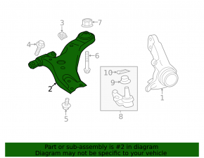 Lower control arm front left Lexus ES300h ES350 13-18 CTR