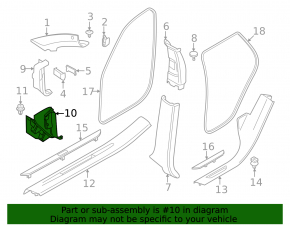 Front pillar trim left lower BMW X5 F15 14-18 black