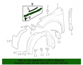 Seal wing hood-wing left Toyota Avalon 13-18 scratch