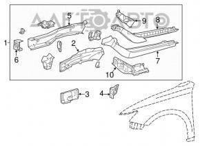 Side member front right Toyota Avalon 13-18