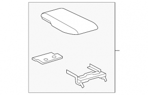Central console armrest Toyota Camry v40 10-11 beige leather, for re-upholstery, scratches