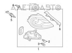 Left lamp VW Beetle 17-19 LED with cover