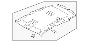 VW Tiguan 09-17 roof lining without sunroof gray