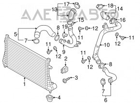 Upper left intercooler pipe for VW Golf 15-1.8T tires
