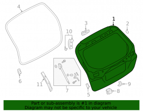 Trunk door assembly Subaru Outback 20-23