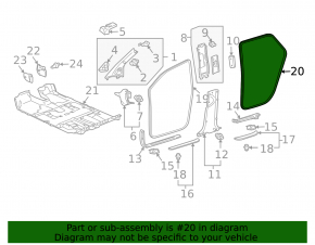 Rear left door seal for Lexus RX300 RX330 RX350 RX400H 04-08 black