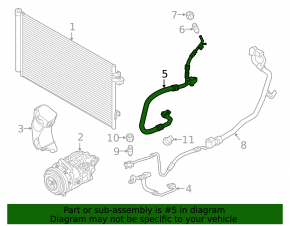 Air conditioning pipe compressor-heater BMW 5 G30 18-20 4.4T