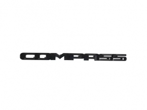 Emblem with the inscription COMPASS on the front left door of the Jeep Compass 17-24, black gloss