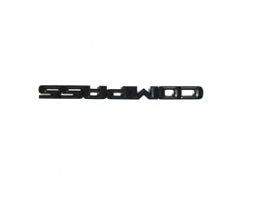 Emblem with the inscription COMPASS on the front left door of the Jeep Compass 17-24, black gloss
