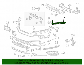 Front bumper mount under the headlight, right, Honda Crosstour 10-15 2013-15