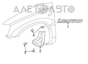 Front left mudguard for Toyota Highlander 2001-2007
