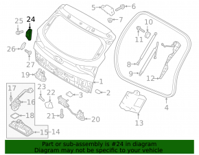Left tailgate bumper for Hyundai Tucson 16-21 on the body
