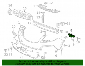 Buick Encore 13-16 front bumper mount, left fender