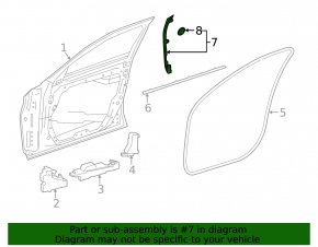 Door seal side front left Mercedes W213 E 17-23 front