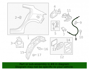 Fuel filler flap release cable Mazda 3 14-18 BM