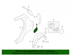 Ventilation shield left Ford Fiesta 11-19
