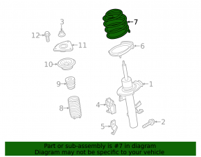 Front right spring for Ford Escape MK3 13-15 with slanted cup