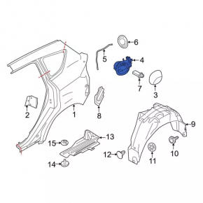 Ford C-max MK2 13-18 Fuel Filler Door Housing