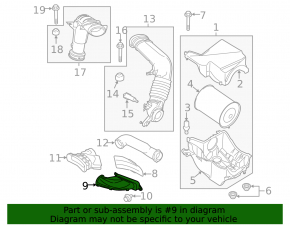 Air intake Lincoln MKC 15-19 plastic