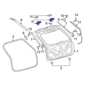 Left tailgate hinge for Lincoln MKX 16-18