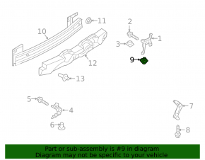 Rear bumper mount center Mazda CX-9 16-