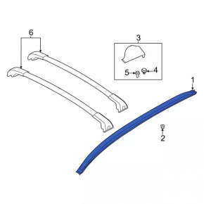 Roof rail right Ford Escape MK4 20- black