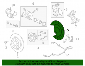 Brake Disc Cover Rear Left Chevrolet Malibu 16-23