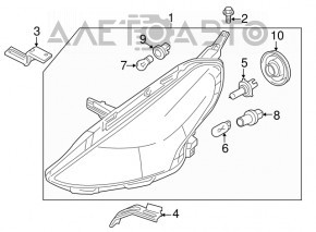 Headlight front left Nissan Versa 15-19 usa rest